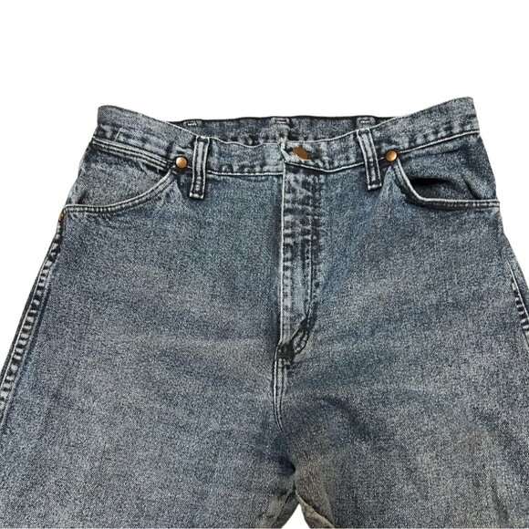 VTG WRANGLER COWBOY CUT JEANS SIZE 13 X 32 BLUE 14MWZNF USA MADE WESTERN WOMENS - Picture 4 of 6